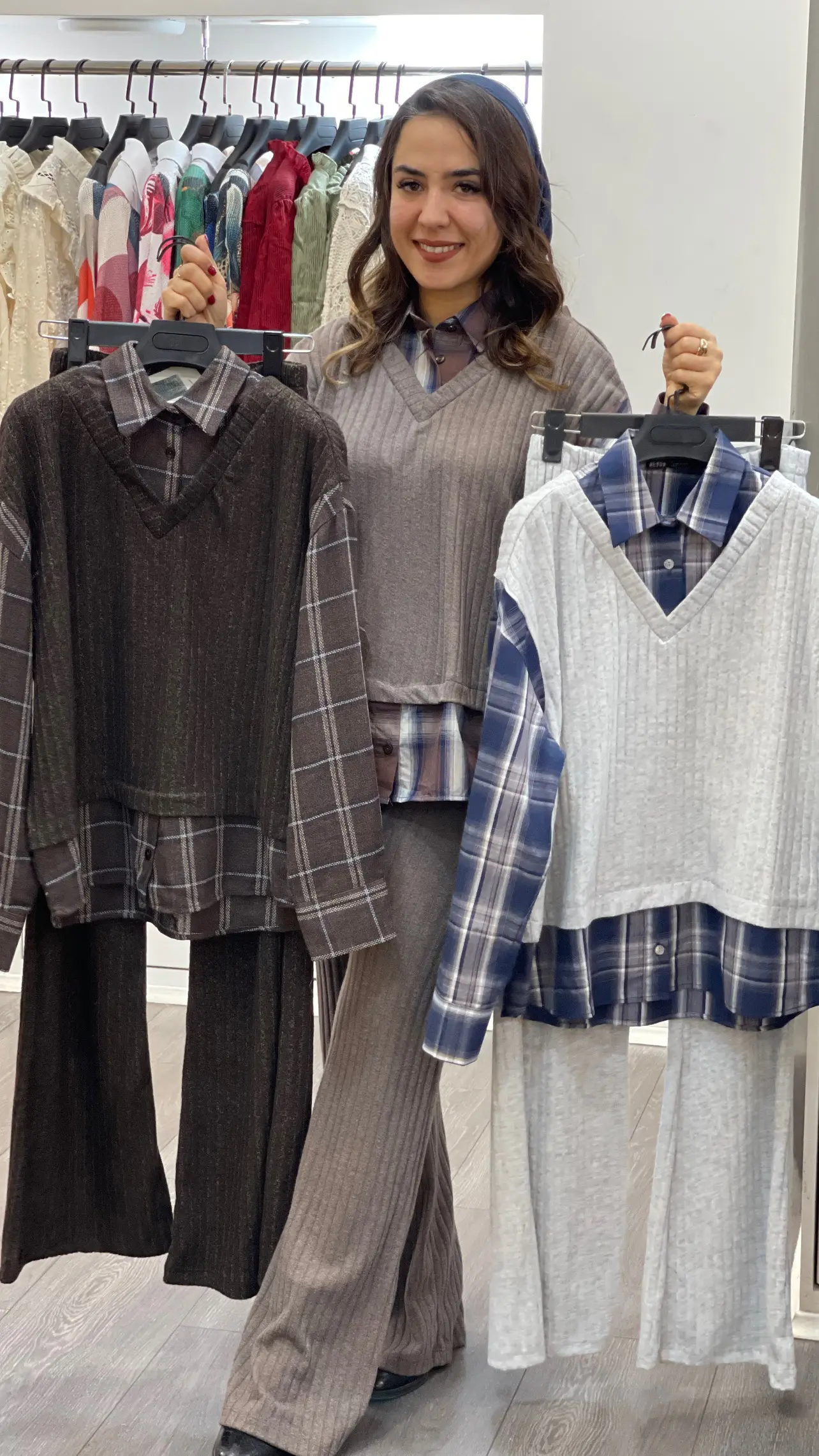 ست دو تیکه بافت شومیز اورجینال ترک